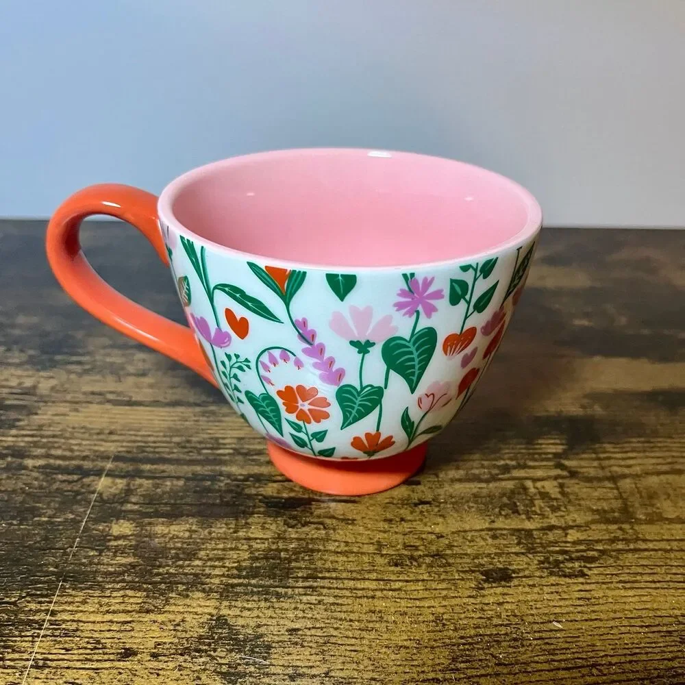 Paper Source You Are So Loved Ceramic Mug Pink Floral Coffee Tea Cup